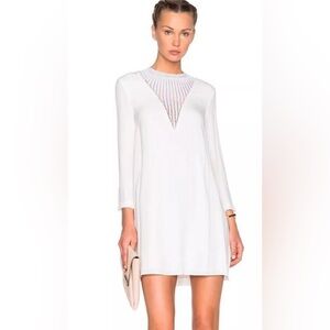 A.L.C. Allie Crochet Inset Dress Size 10 Off White Classy Quiet Luxury Preppy